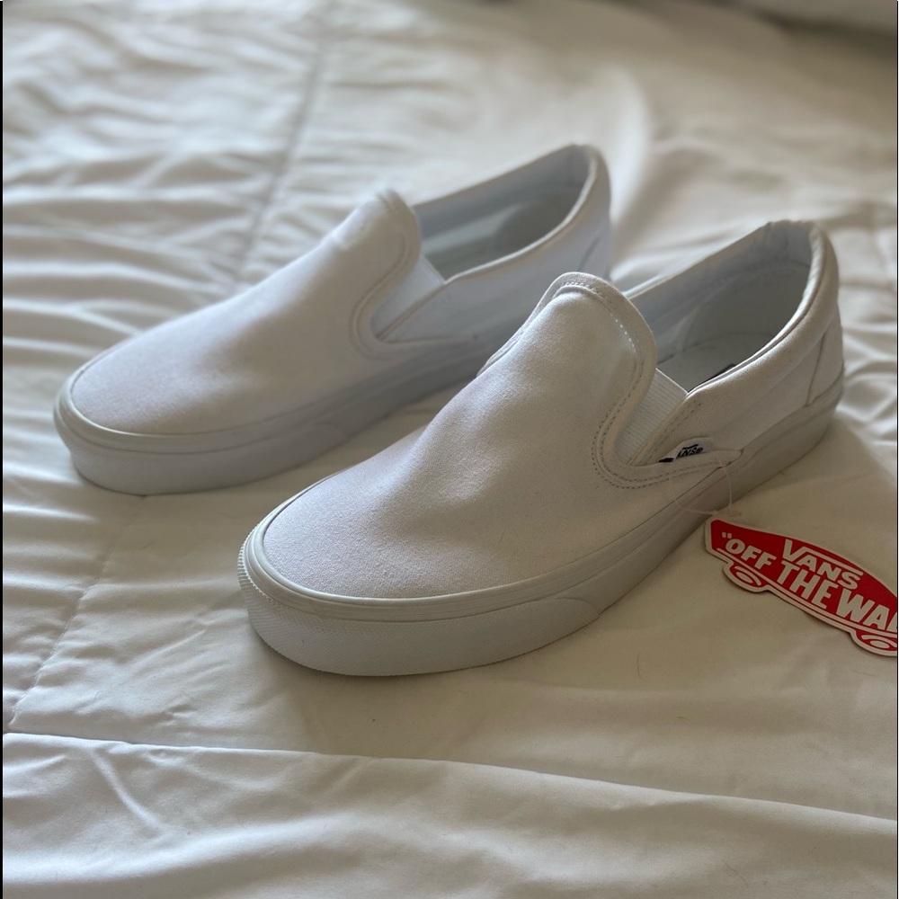 Brand New white slip on Vans
